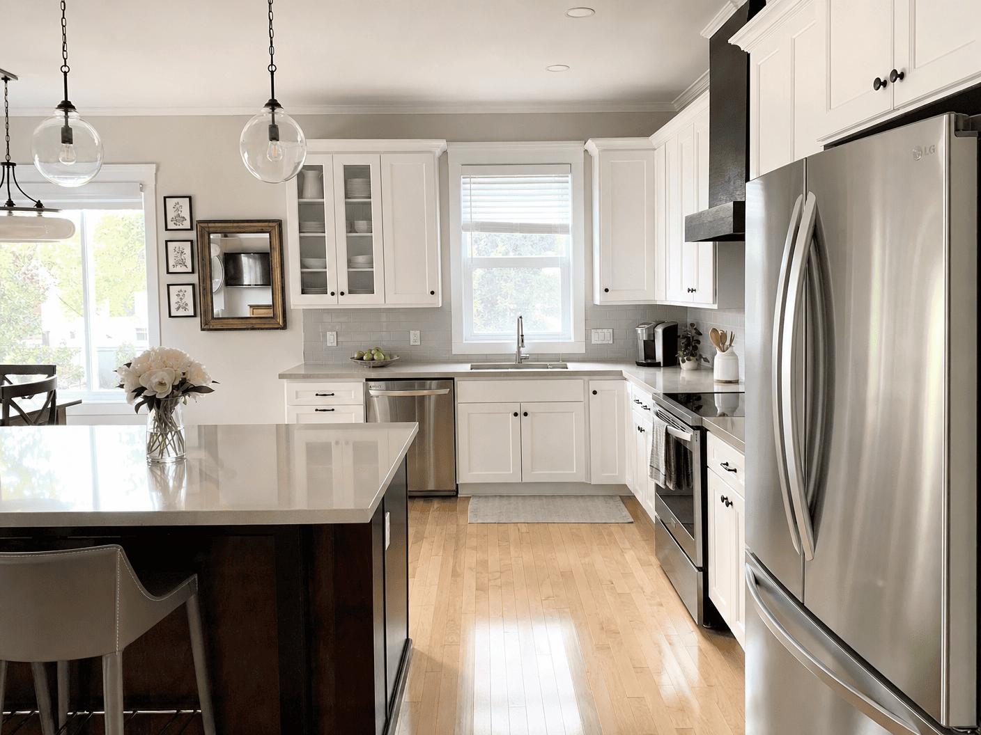 Spotless white kitchen cleaned by Ana Cleaning Service
