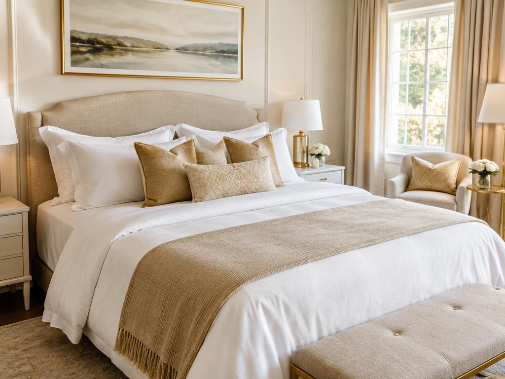 Elegant, freshly cleaned bedroom